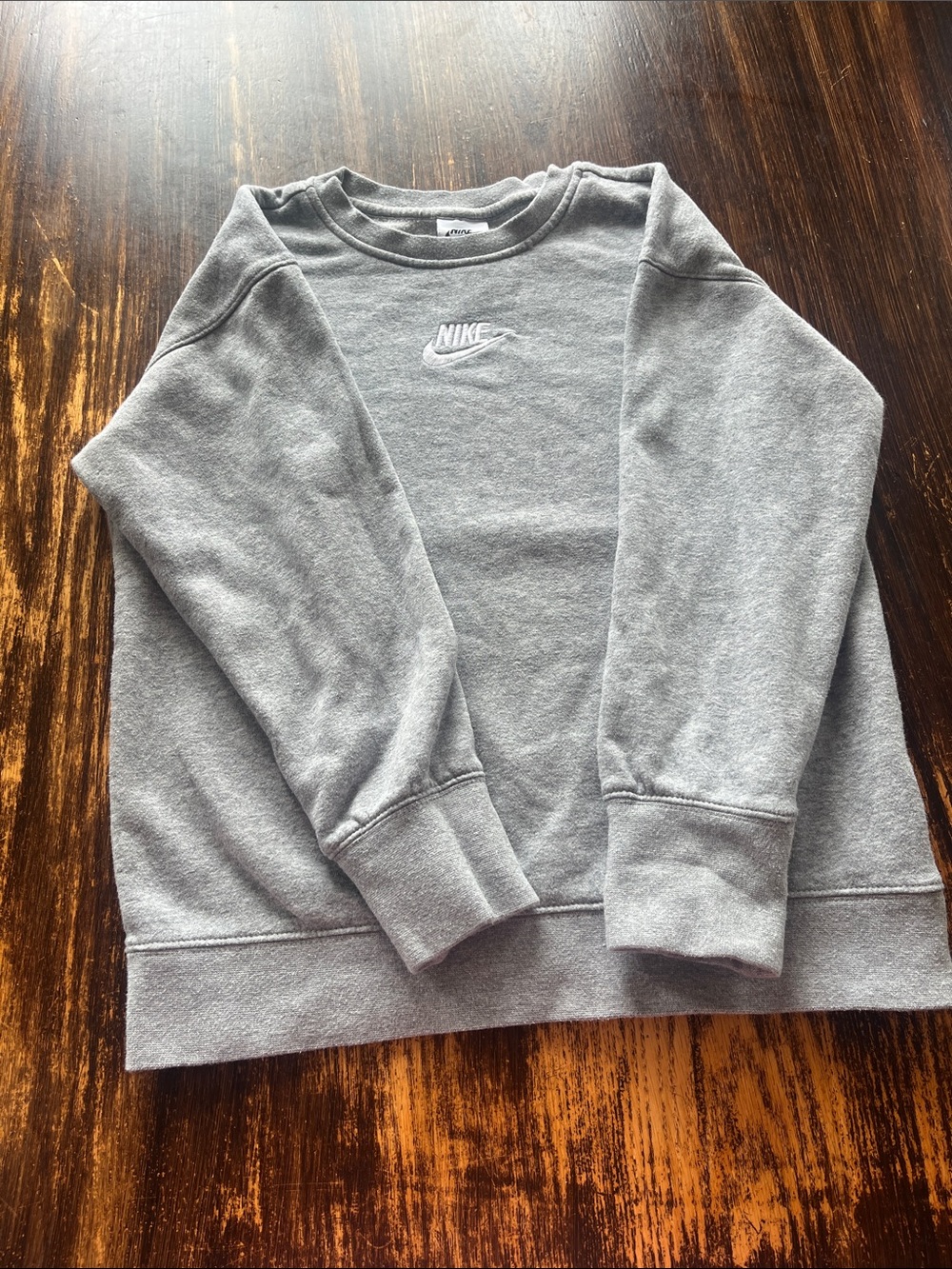 Nike Light Gray Pullover Sweatshirt with White Logo